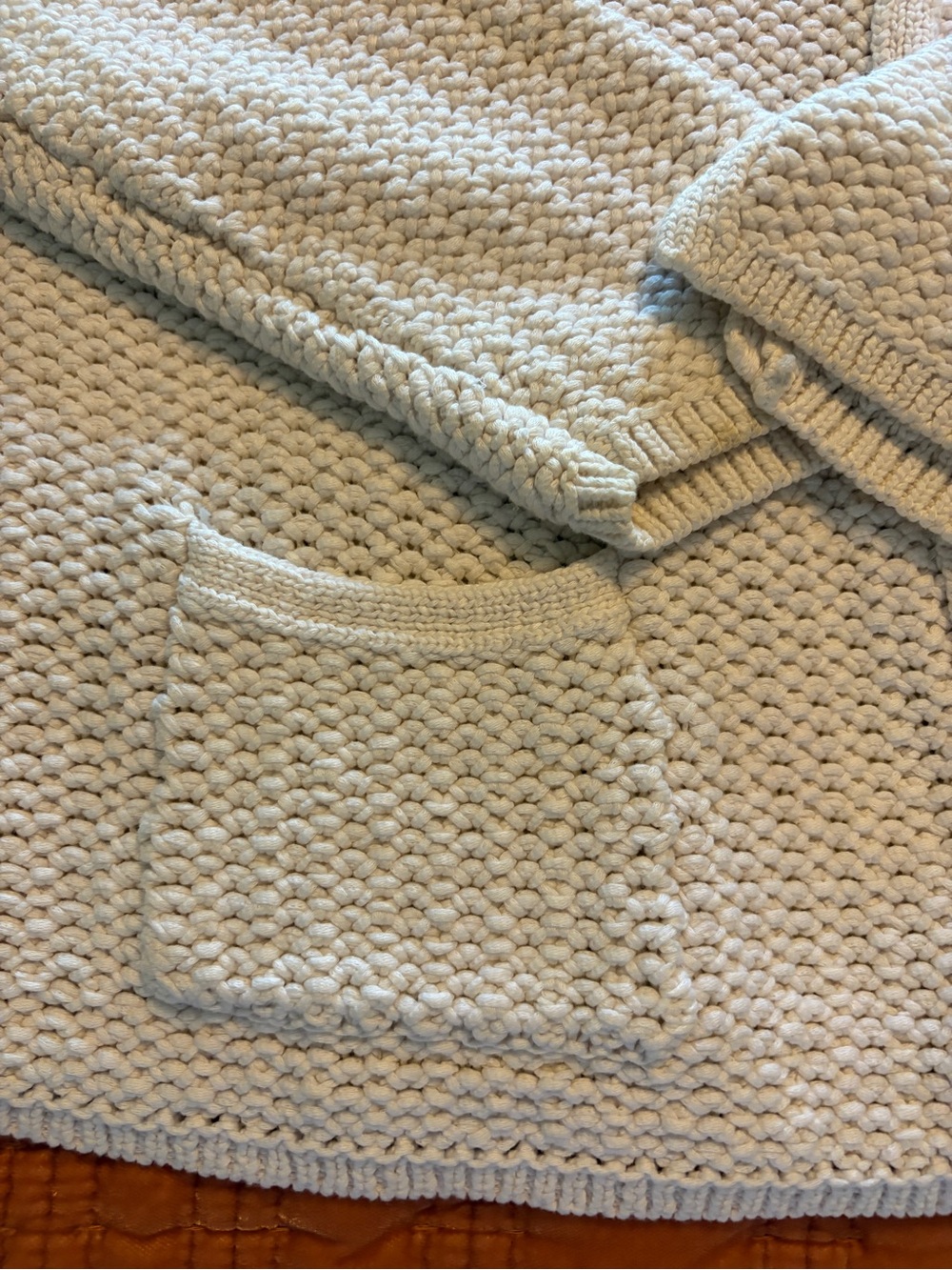 Talbots Cream Textured Button-Front Cardigan - Picture 2 of 7